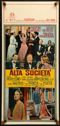 6b1012 HIGH SOCIETY Italian locandina 1957 different images of Sinatra, Crosby, Kelly & Armstrong!