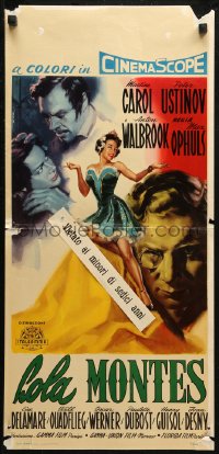 6b1037 LOLA MONTES Italian locandina 1956 Max Ophuls, sexy Martine Carol, a woman of scandal!