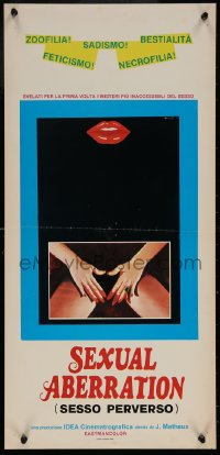 6b1068 SEXUAL ABERRATION Italian locandina 1979 different art of sexy hands and red lips!