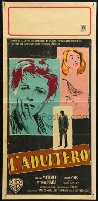 6b1098 WOMAN IN A DRESSING GOWN Italian locandina 1958 different art of Yvonne Mitchell & Syms!