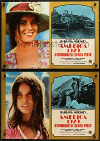 6b0868 BOXCAR BERTHA group of 8 Italian 18x26 pbustas 1973 Scorsese, Hershey was free'er than most!