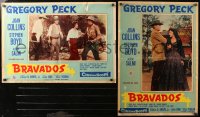 6b0923 BRAVADOS group of 2 Italian 20x28 pbustas 1958 cowboy Gregory Peck & Joan Collins!