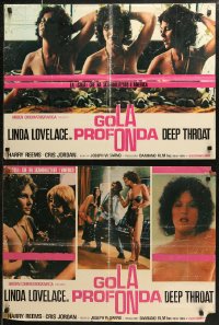 6b0911 DEEP THROAT II group of 4 Italian 21x29 pbustas 1975 great images of sexy Linda Lovelace!