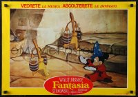 6b0928 FANTASIA Italian 19x26 pbusta R1967 Mickey from Sorcerer's Apprentice with broom workers!