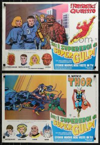 6b0909 I SUPEREROI DI SUPER GULP group of 4 Italian 19x26x19 pbustas 1979 Spider-Man, Marvel Comics!