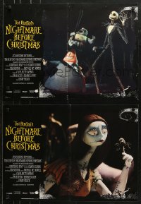 6b0893 NIGHTMARE BEFORE CHRISTMAS group of 5 Italian 18x25 pbustas 1994 Tim Burton's horror cartoon!
