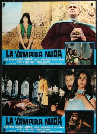 6b0842 NUDE VAMPIRE group of 9 Italian 18x27x27 pbustas 1970 La Vampire nue, sexy images!