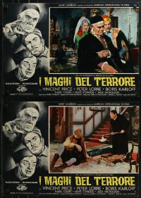 6b0851 RAVEN group of 8 Italian 18x27x26 pbustas 1963 Karloff, Price, Lorre, Corman, Edgar Allan Poe!