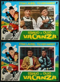 6b0879 STANLIO E OLLIO IN VACANZA group of 6 Italian 18x26 pbustas R1970s art & image of Laurel & Hardy!