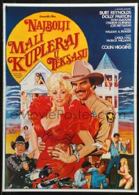 6b0726 BEST LITTLE WHOREHOUSE IN TEXAS Yugoslavian 20x28 1982 art of Burt Reynolds & Dolly Parton!
