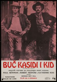 6b0736 BUTCH CASSIDY & THE SUNDANCE KID awards Yugoslavian 19x27 1970 Paul Newman, Redford, Ross!