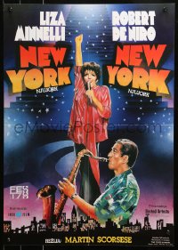 6b0783 NEW YORK NEW YORK Yugoslavian 19x27 1978 Miligevic art of Robert De Niro & Minnelli!
