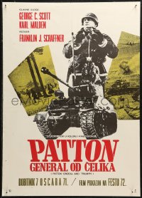 6b0787 PATTON Yugoslavian 20x28 1972 General George C. Scott military World War II classic!
