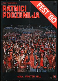 6b0829 WARRIORS Yugoslavian 19x27 1980 Walter Hill, Jarvis artwork of the armies of the night!