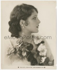 6c0872 ADORATION 8x10 still 1928 profile portrait of beautiful Billie Dove wearing roses!