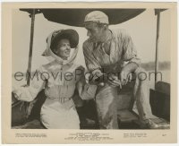 6c0874 AFRICAN QUEEN 8.25x10 still 1952 great c/u of Katharine Hepburn & Humphrey Bogart on boat!