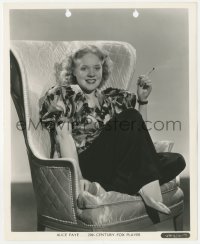 6c0882 ALICE FAYE 8.25x10 still 1936 great seated portrait with cigarette in holder by Kornman!