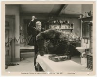6c0896 APE 8x10 still 1940 mad scientist Boris Karloff holding knife to kill fake gorilla in lab!