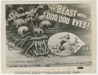 6c0920 BEAST WITH 1,000,000 EYES 8x10.25 still 1955 Kallis art of the wacky monster on half-sheet!
