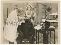 6c1023 DENTIST 7.5x10 still 1932 W.C. Fields has trouble finding the mouth of man with huge beard!