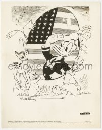 6c1037 DONALD GETS DRAFTED 8x10.25 still 1942 Donald Duck saluting American flag, Walt Disney, rare!
