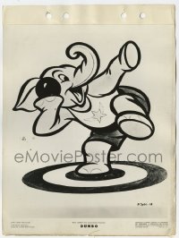 6c1050 DUMBO 8x11 key book still 1941 Disney classic, cartoon art of elephant throwing shot put!