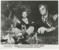 6c1053 EASY RIDER 8x9.75 still 1969 great image of Peter Fonda & Jack Nicholson by campfire!
