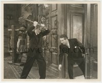 6c1094 GENIUS AT WORK 8x11 key book still 1946 crazed Bela Lugosi with axe attacking Wally Brown!