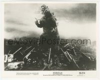 6c1114 GODZILLA 8x10 still 1956 great image of the rubbery monster surrounded by tiny tanks!