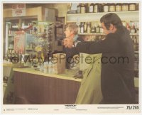 6c0846 HUSTLE 8x10 mini LC #8 1975 close up of Burt Reynolds shooting gun in convenience store!