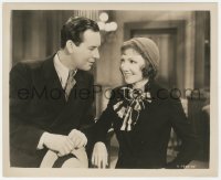 6c1167 I COVER THE WATERFRONT 8.25x10 still 1933 c/u of Ben Lyon smiling at Claudette Colbert!