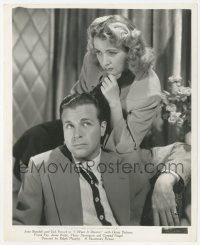 6c1169 I WANT A DIVORCE 8.25x10 still 1940 Dick Powell looks at Joan Blondell deep in thought!