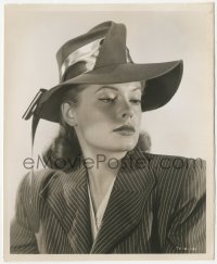 6c1188 JANE GREER 8x10 key book still 1948 c/u fashion portrait in pinstripe suit & swagger hat!