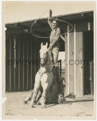 6c1215 KEN MAYNARD 8x10.25 still 1920s performing amazing stunts with his horse Tarzan by Gillum!