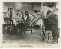 6c1275 MAN WHO SHOT LIBERTY VALANCE 8x10.25 still 1962 Lee Marvin purposely trips James Stewart!