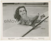 6c1355 OUTLAW candid 8.25x10 still 1946 close up of sexy happy Jane Russell laying down by pool!