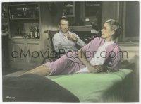 6c0829 REAR WINDOW color 7x9.5 still 1954 Alfred Hitchcock, James Stewart smiles at Grace Kelly!