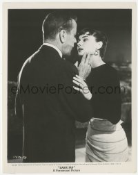 6c1420 SABRINA 8x10.25 still 1954 romantic c/u of Audrey Hepburn & Humphrey Bogart about to kiss!