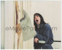 6c0847 SHINING 8x10 mini LC 1980 Stanley Kubrick, Shelley Duvall scared of axe chopping through door!