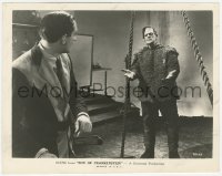 6c1457 SON OF FRANKENSTEIN 8x10.25 still 1939 Basil Rathbone confronting monster Boris Karloff!