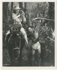 6c1459 SONG OF INDIA 8x10 key book still 1949 Gail Russell on horse filming Sabu & owls in jungle!