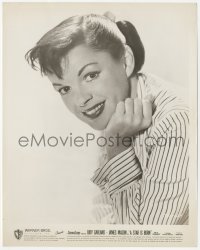 6c1473 STAR IS BORN 8x10.25 still 1954 best smiling portrait of Judy Garland with head on hand!