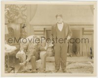 6c1488 SUGAR DADDIES 8x10.25 still 1927 Oliver Hardy holding spitoon for Noah Young to ash cigar!