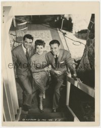 6c1502 TALK OF THE TOWN candid 8x10 still 1942 Cary Grant, Jean Arthur & Ronald Colman on stairs!