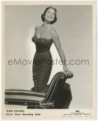 6c1513 TERRI STEVENS 8.25x10 music publicity still 1950s RCA singer in sexy dress by Seymour!