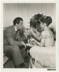 6c1517 THIS IS MY AFFAIR candid 8x10 still 1937 Barbara Stanwyck lighting Robert Taylor's pipe!