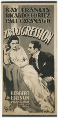 6c1533 TRANSGRESSION 5x10.25 still 1931 art of Kay Francis & Ricardo Cortez from the three-sheet!
