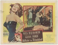 6c0255 AFFAIR IN TRINIDAD LC 1952 thugs grab sexy Rita Hayworth standing over unconscious Glenn Ford!