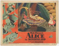 6c0259 ALICE IN WONDERLAND LC #6 1951 Disney cartoon classic, she meets the smoking caterpillar!
