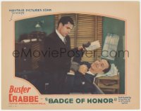 6c0277 BADGE OF HONOR LC 1934 Buster Crabbe's opponent smiles as he gets beat up!